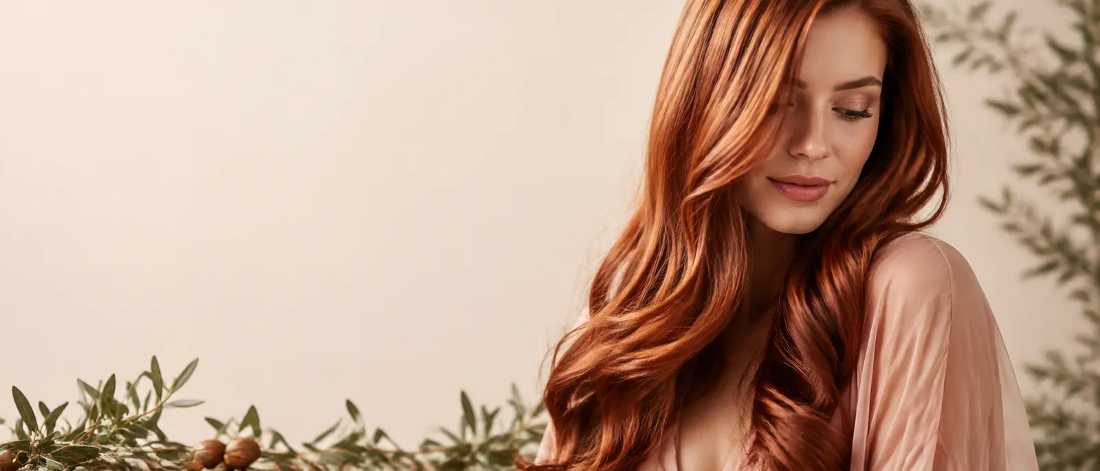 Color care for glossy copper color-treated hair