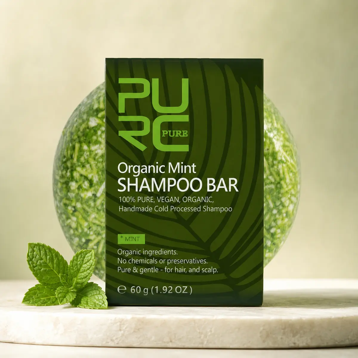 PURC Mint Shampoo Bar for fresh scalp and clean hair