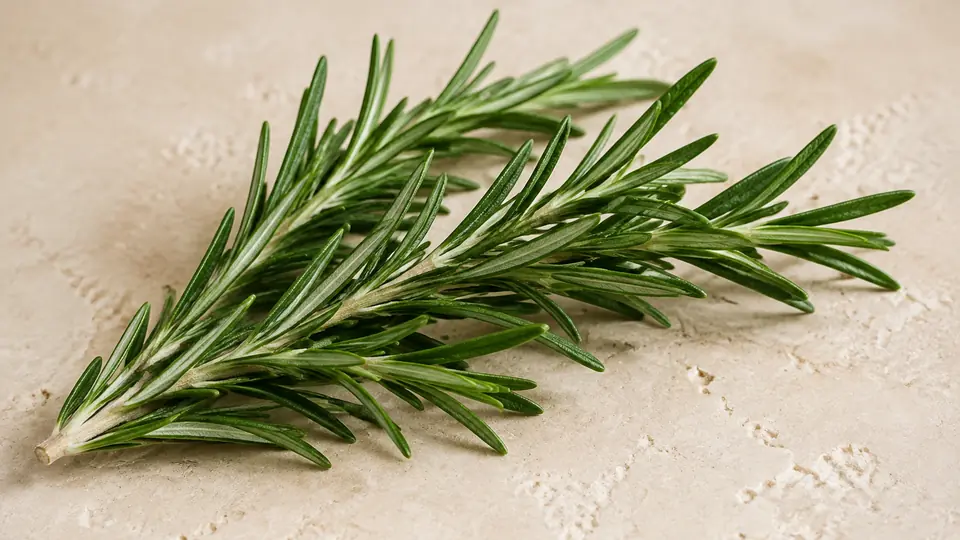Fresh rosemary sprigs for scalp and hair care routines