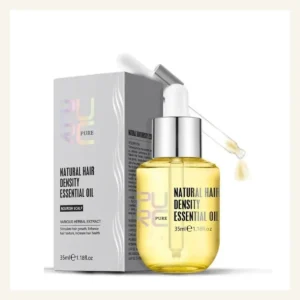 Real PURC Natural Hair Density Essential Oil dropper bottle and packaging