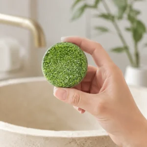 PURC green shampoo bar with mint inspired scalp care ingredients