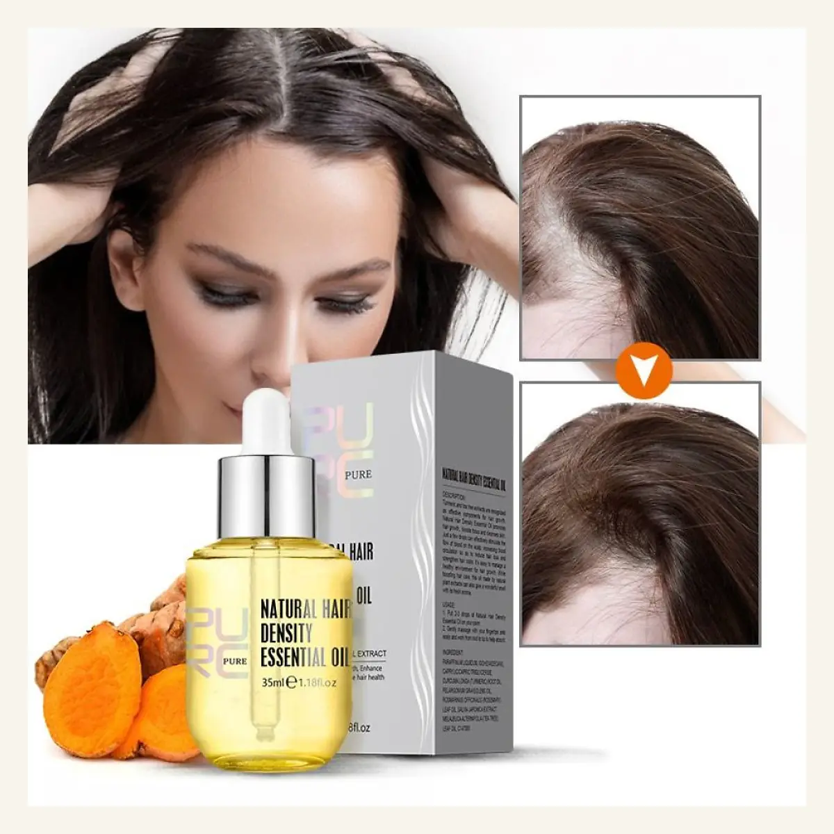 PURC botanical hair density oil for targeted scalp care