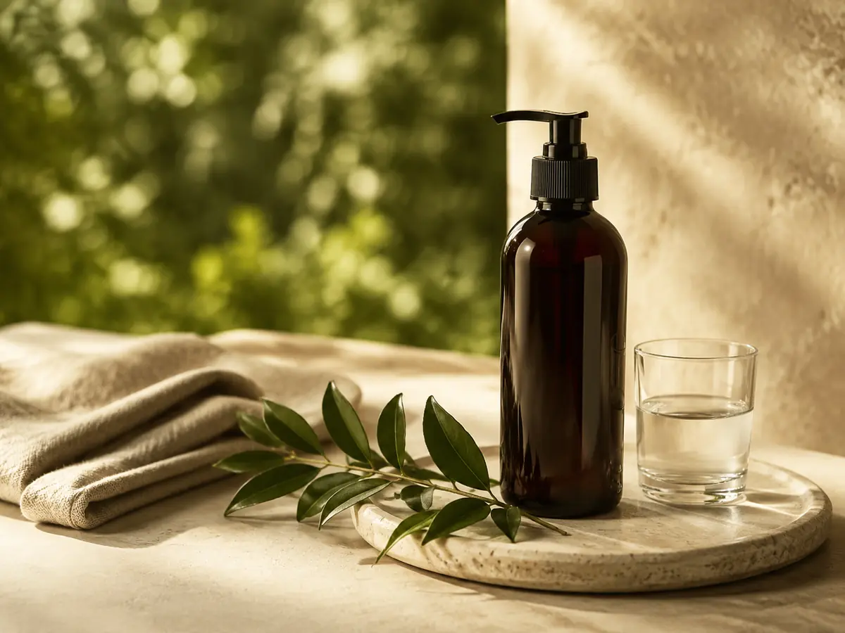 Minimal botanical hair care setting representing PURCPure customer support