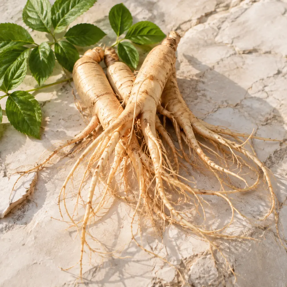 Ginseng root used in botanical hair and scalp care