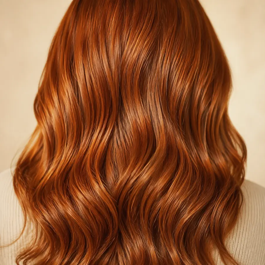 Illustrative color care goal with smoother glossy copper hair
