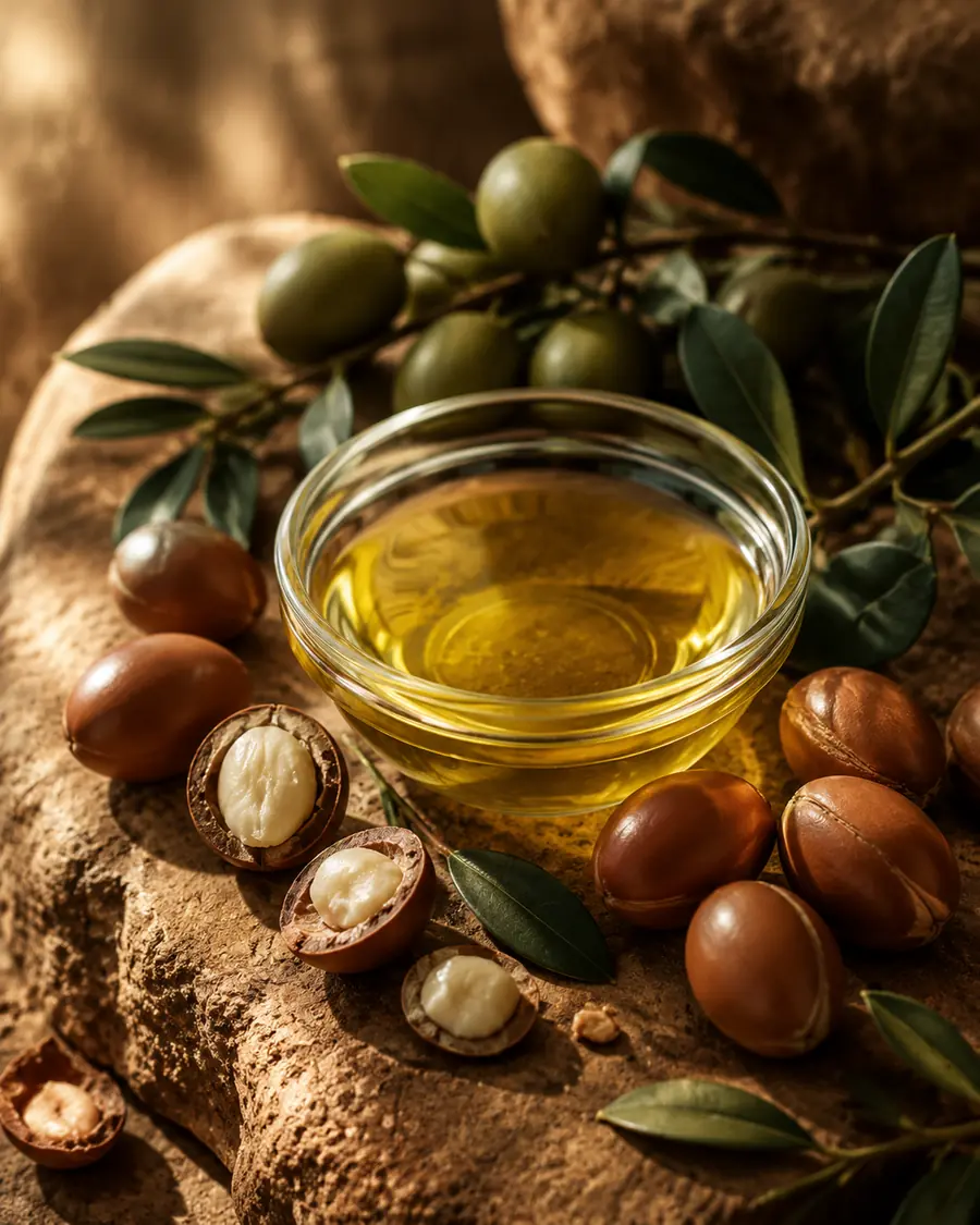 Argan oil and argan nuts featured in PURC hair care