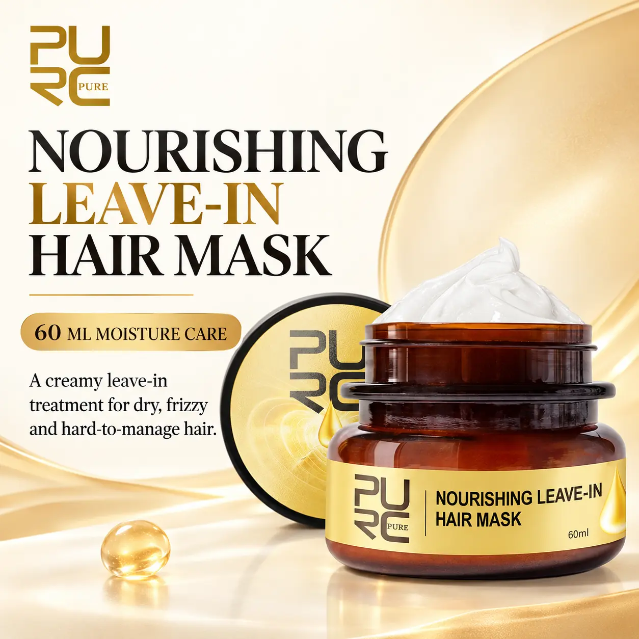 PURC Nourishing Leave-In Hair Mask 60 ml moisture-care product overview