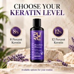 PURC Brazilian Blowout Lavender Keratin Treatment for smooth straight looking hair