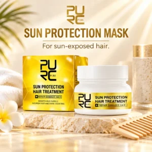 PURC Sun Protection Hair Treatment Mask for sun-exposed hair with premium summer care setup