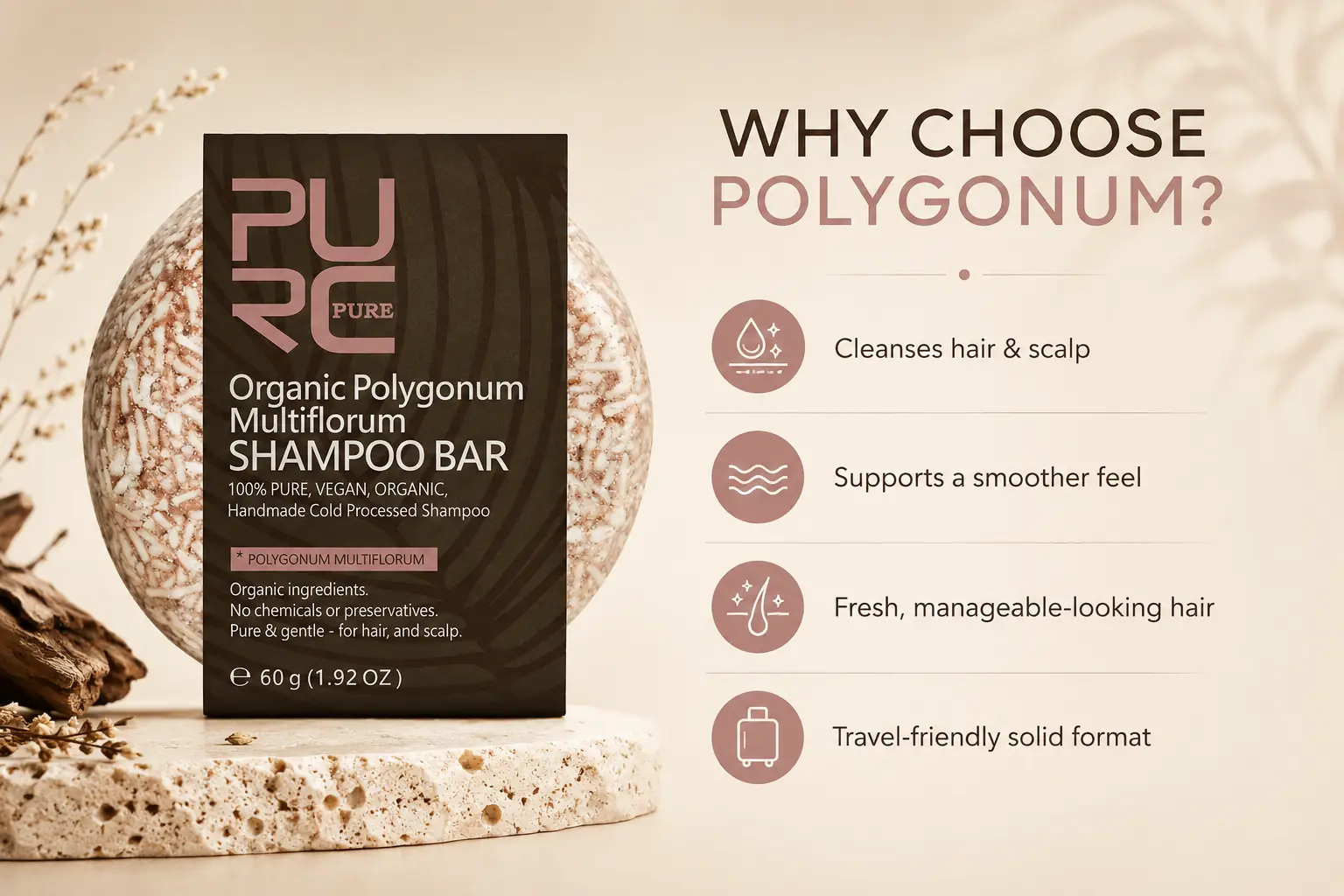 Polygonum shampoo bar cleansing and hair care benefits