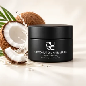 PURC Coconut Oil Hair Mask with fresh coconut for deep conditioning and moisture