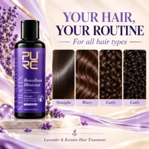 PURC Lavender Keratin Brazilian Blowout hair smoothing ritual