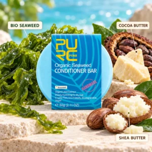 PURC Bio Seaweed Conditioner Bar with bio seaweed cocoa butter and shea butter