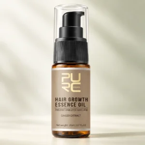 PURC Hair Growth Essence Oil with ginger extract 20ml bottle on white background