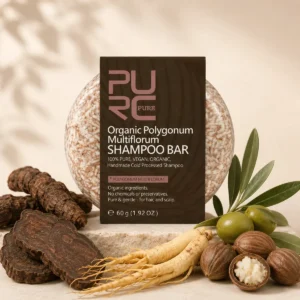 Polygonum shampoo bar with ginseng olive and shea ingredients