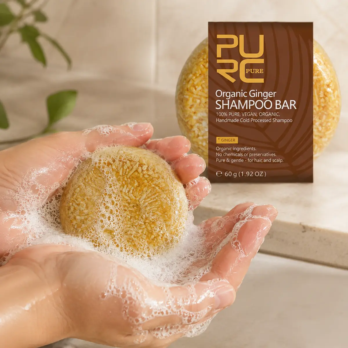 How to lather PURC Ginger shampoo bar