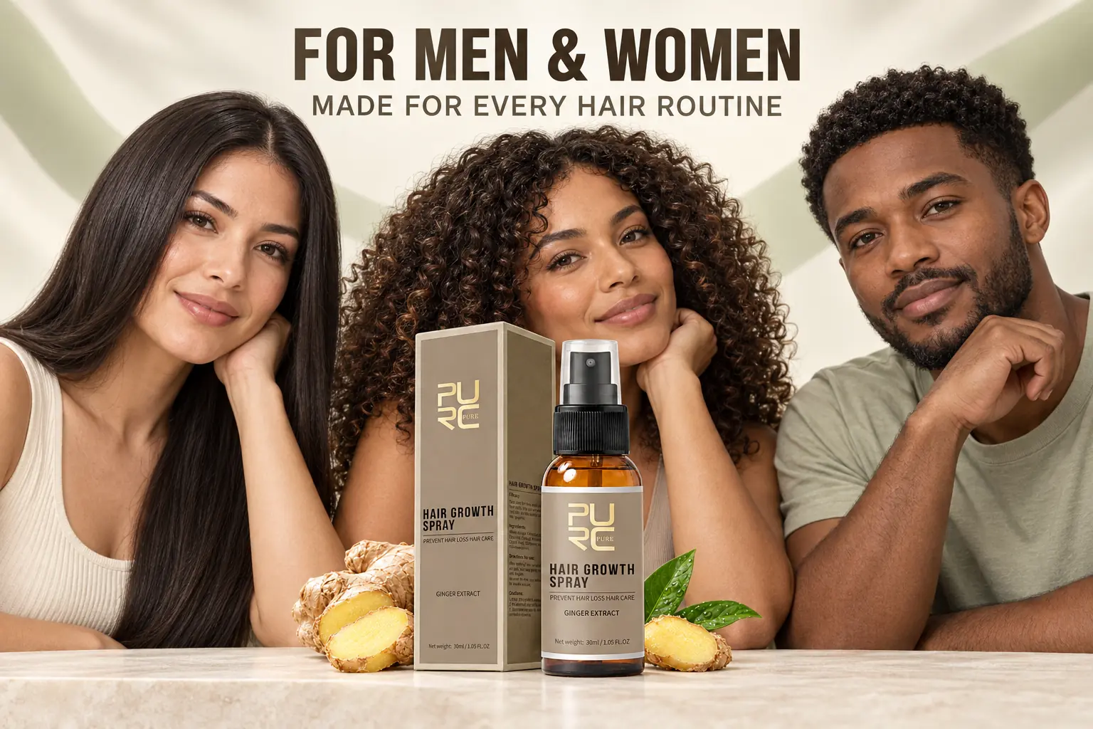 PURC Hair Growth Spray for adult men and women with different hair types