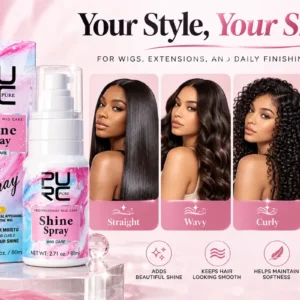 PURC Wig Care Shine Spray for straight wavy curly and body wave styles