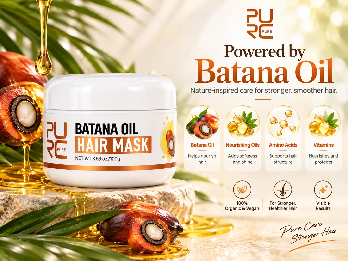 PURC Batana Oil Hair Mask with batana oil nourishing oils amino acids and vitamins