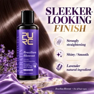 PURC Brazilian Blowout Lavender Keratin Treatment for a sleeker smoother hair finish