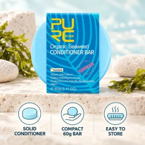PURC Bio Seaweed Conditioner Bar solid 60g format and easy storage guide