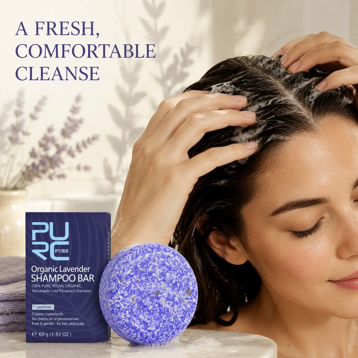 PURC Lavender Shampoo Bar gentle scalp cleansing routine