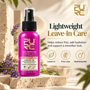 PURC Heat Protection Spray for blow drying straightening and heat styling routines