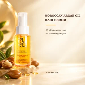 PURC Moroccan Argan Oil Hair Serum overview with 50 ml lightweight daily serum care