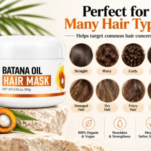 PURC Batana Oil Hair Mask for straight wavy curly coily dry damaged and frizzy hair