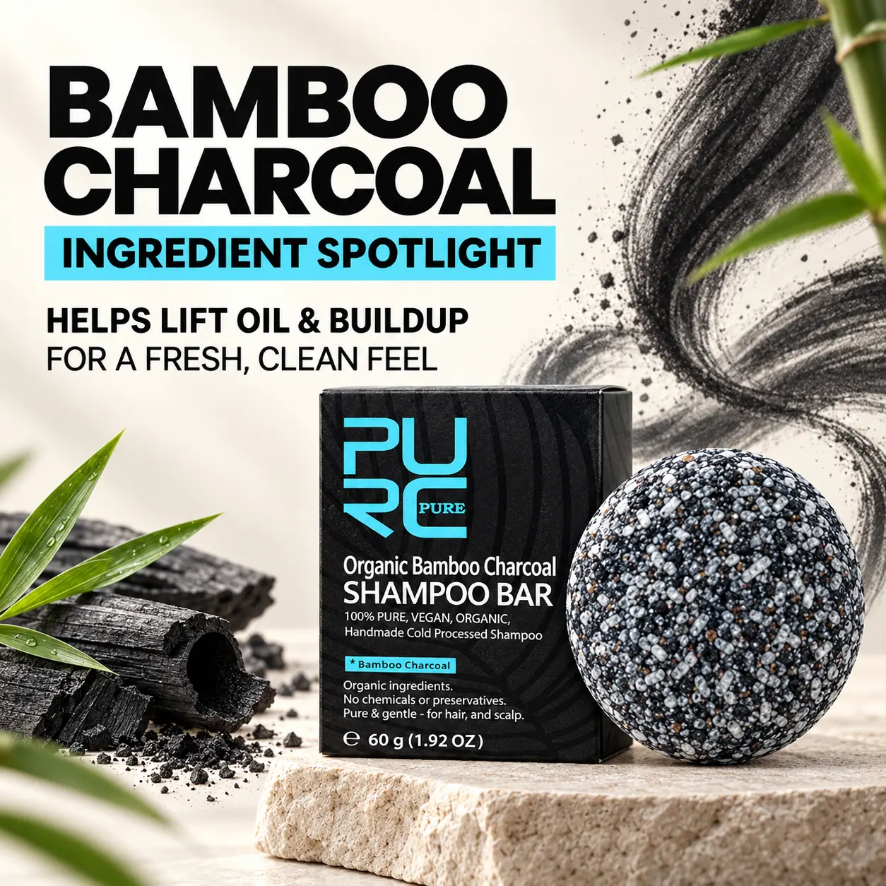 PURC Bamboo Charcoal Shampoo Bar bamboo charcoal ingredient spotlight