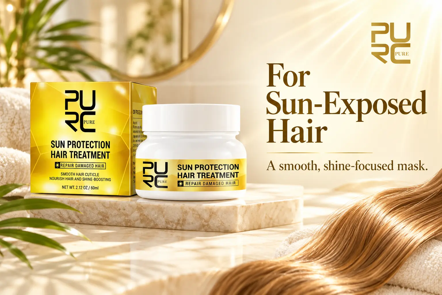 PURC Sun Protection Hair Treatment Mask for sun exposed hair and shine focused care
