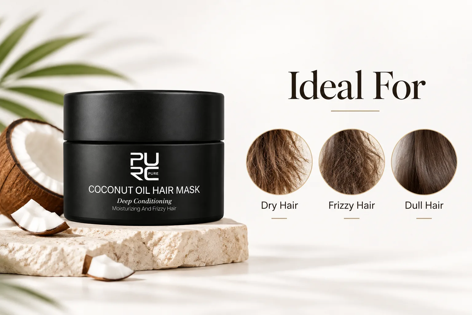 PURC Coconut Oil Hair Mask for dry frizzy and dull hair