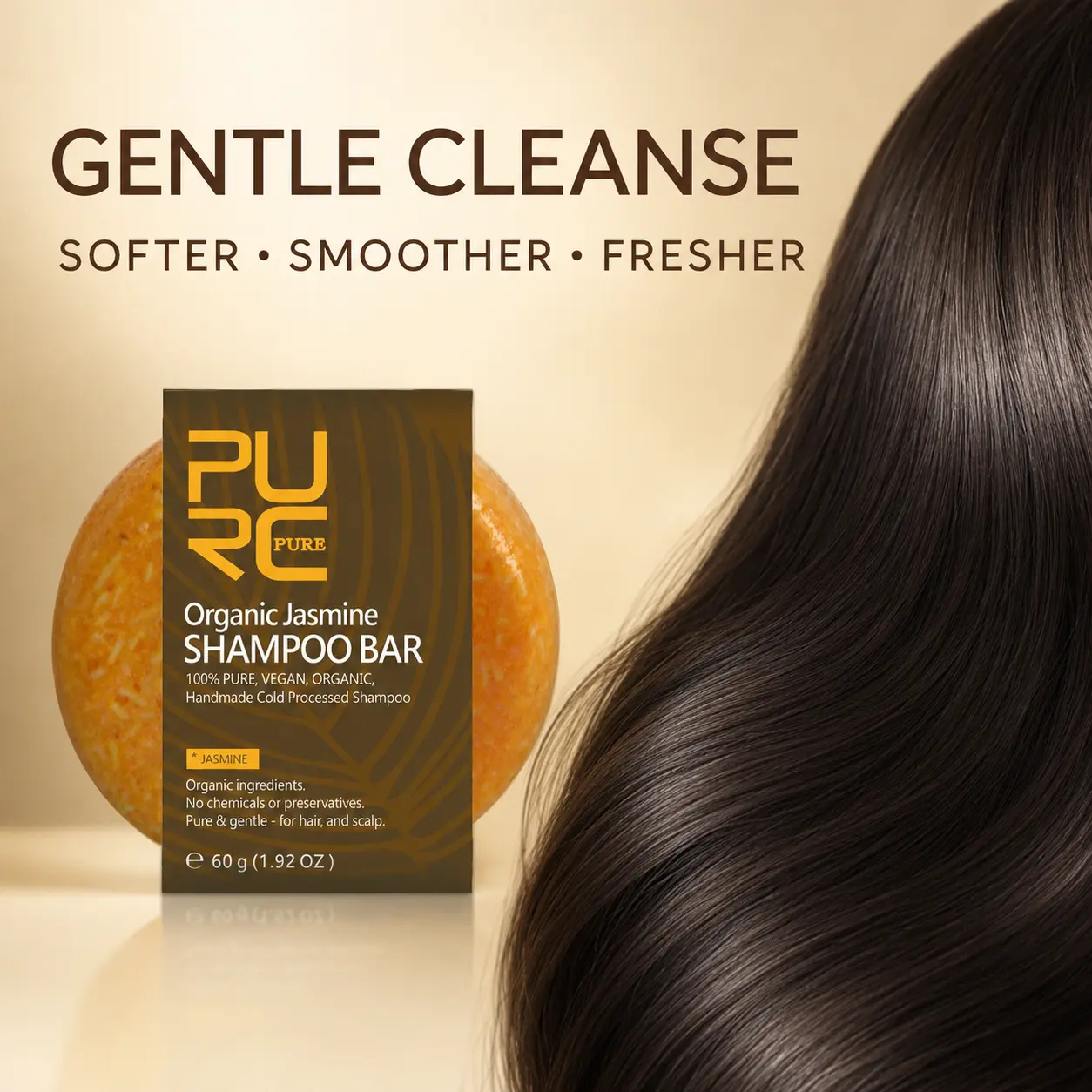 PURC Jasmine Shampoo Bar for softer smoother-looking hair
