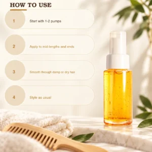 How to use PURC Moroccan Argan Oil Hair Serum in four simple steps