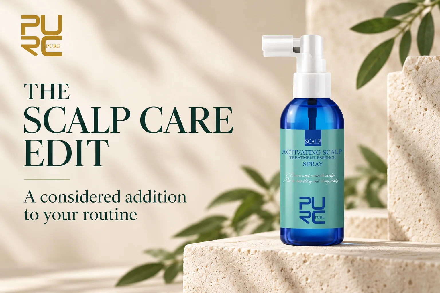 PURC Activating Scalp Treatment Essence Spray displayed for scalp care routine