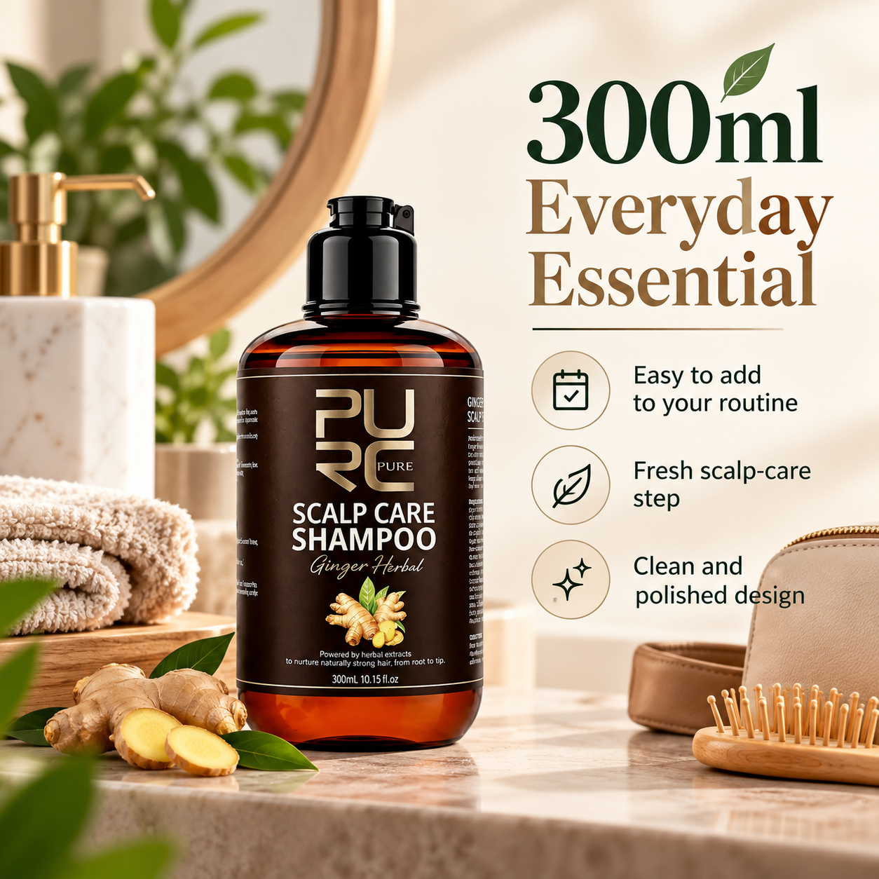 PURC Ginger Herbal Scalp Care Shampoo - Image 3
